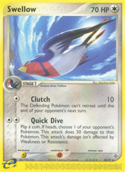 Swellow (Holo) Pokemon card from EX Dragon