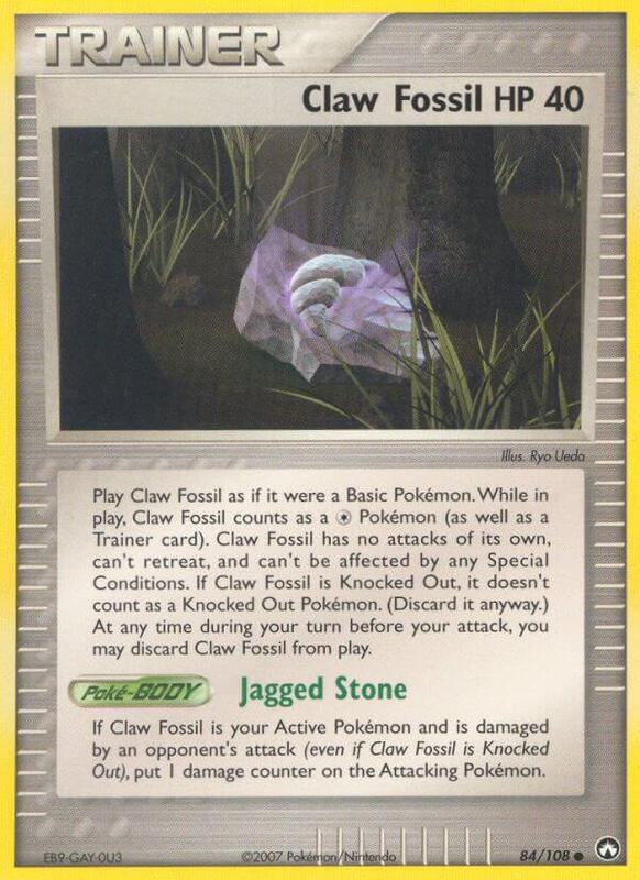 Claw Fossil Pokemon card from Power Keepers
