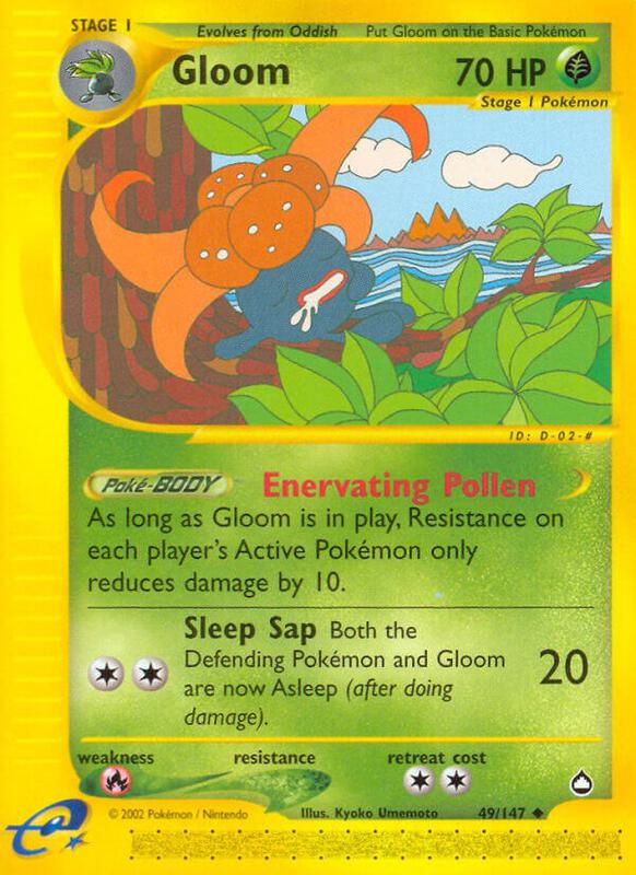 Gloom Pokemon card from Aquapolis