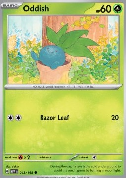 Oddish Pokemon card from 151