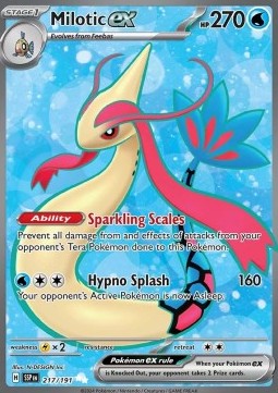 Milotic ex Pokemon card from Surging Sparks