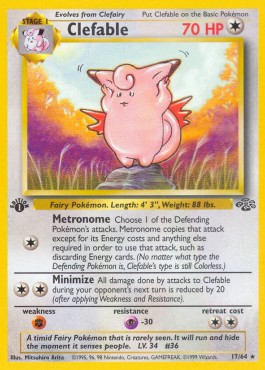 Clefable Pokemon card from Jungle