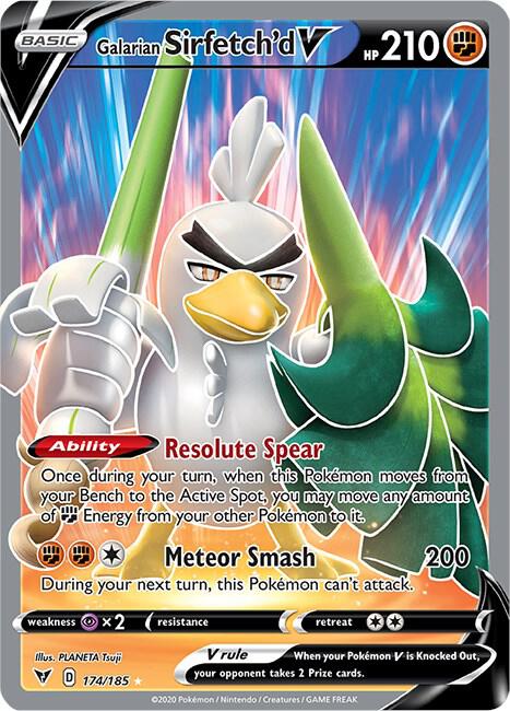Galarian Sirfetch'd V (Full Art) Pokemon card from SWSH04: Vivid Voltage