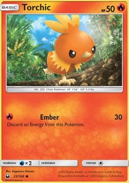 Torchic Pokemon card from Celestial Storm