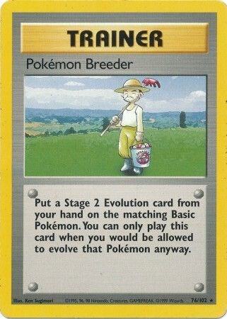 Pokemon Breeder Pokemon card from Base Set