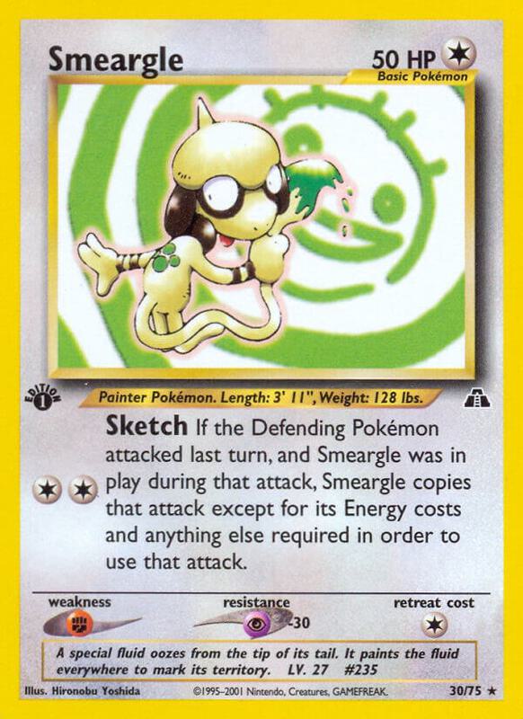 Smeargle (30) Pokemon card from Neo Discovery