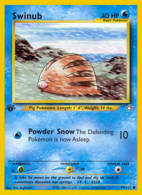 Swinub Pokemon card from Neo Genesis