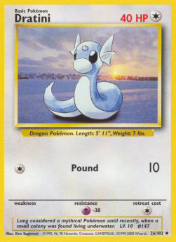 Dratini Pokemon card from Base Set