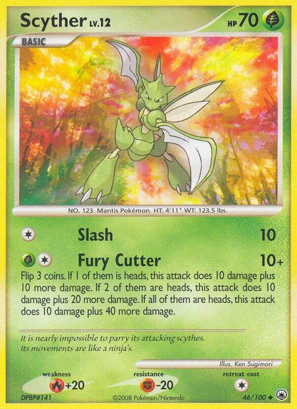 Scyther Pokemon card from Majestic Dawn