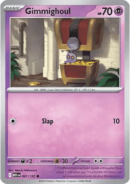 Gimmighoul Pokemon card from Mega Evolution
