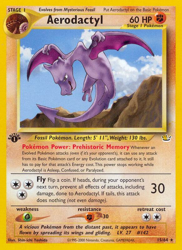 Aerodactyl Pokemon card from Neo Revelation
