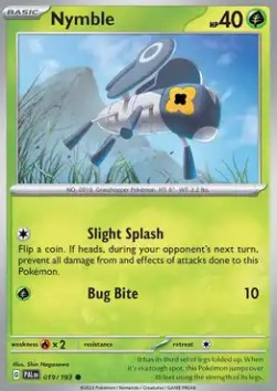 Nymble Pokemon card from Paldea Evolved