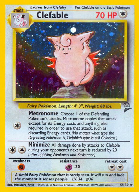 Clefable Pokemon card from Base Set 2