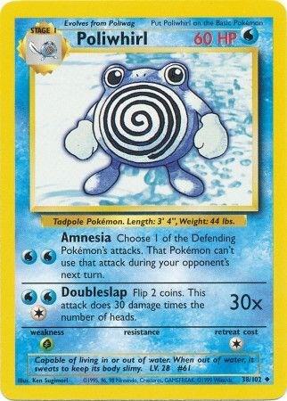 Poliwhirl Pokemon card from Base Set