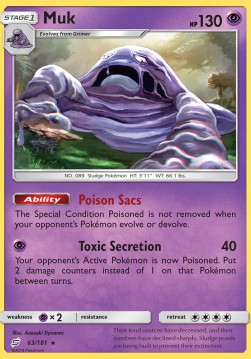Muk Pokemon card from Team Up