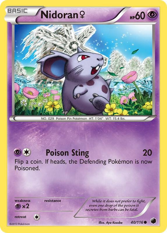 Nidoran F Pokemon card from Plasma Freeze