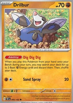 Drilbur Pokemon card from Temporal Forces