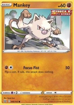 Mankey Pokemon card from Battle Styles