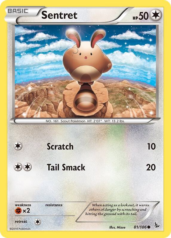 Sentret Pokemon card from XY - Flashfire