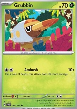 Grubbin Pokemon card from Stellar Crown