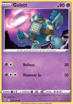 Golett Pokemon card from Darkness Ablaze