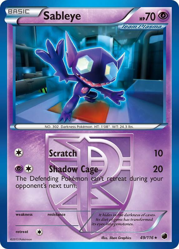 Sableye (Team Plasma) Pokemon card from Plasma Freeze