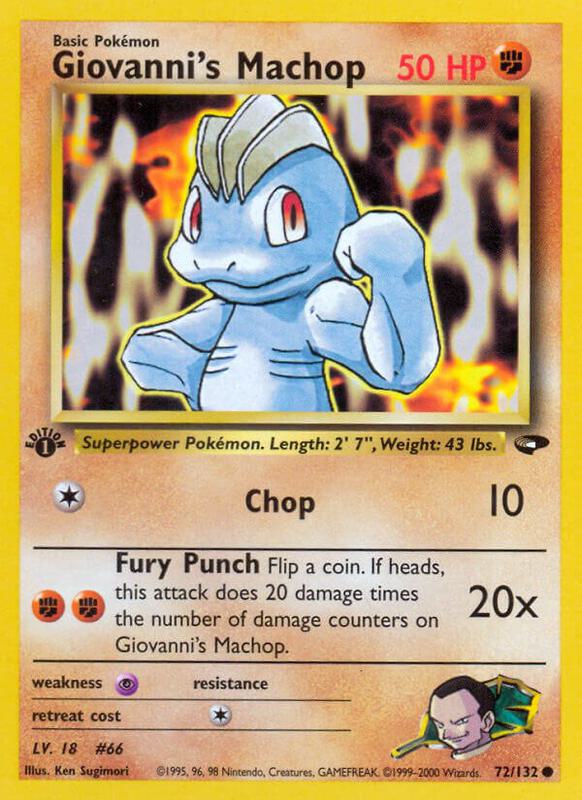 Giovanni's Machop Pokemon card from Gym Challenge