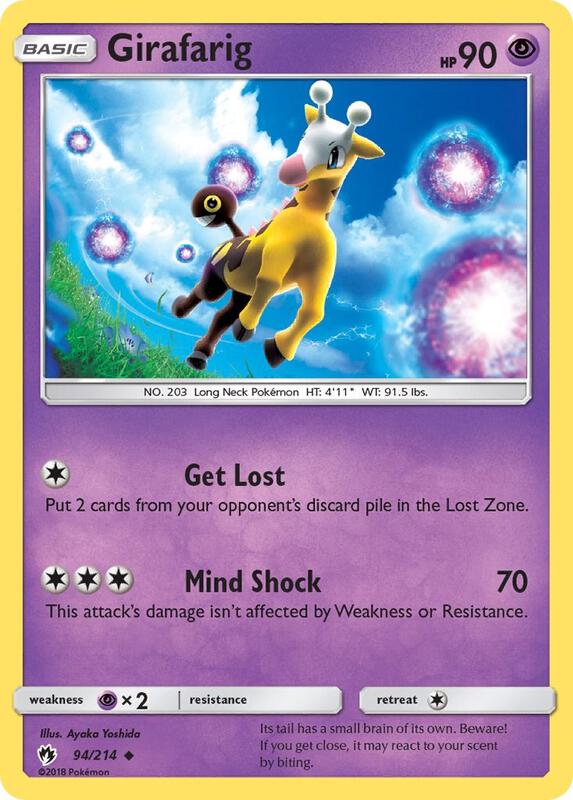 Girafarig Pokemon card from SM - Lost Thunder