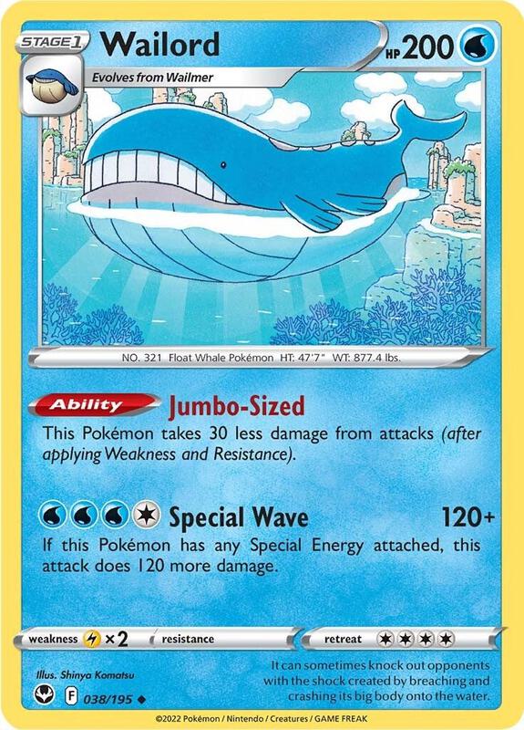 Wailord Pokemon card from SWSH12: Silver Tempest