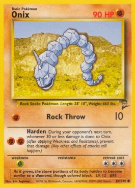 Onix Pokemon card from Base Set 2