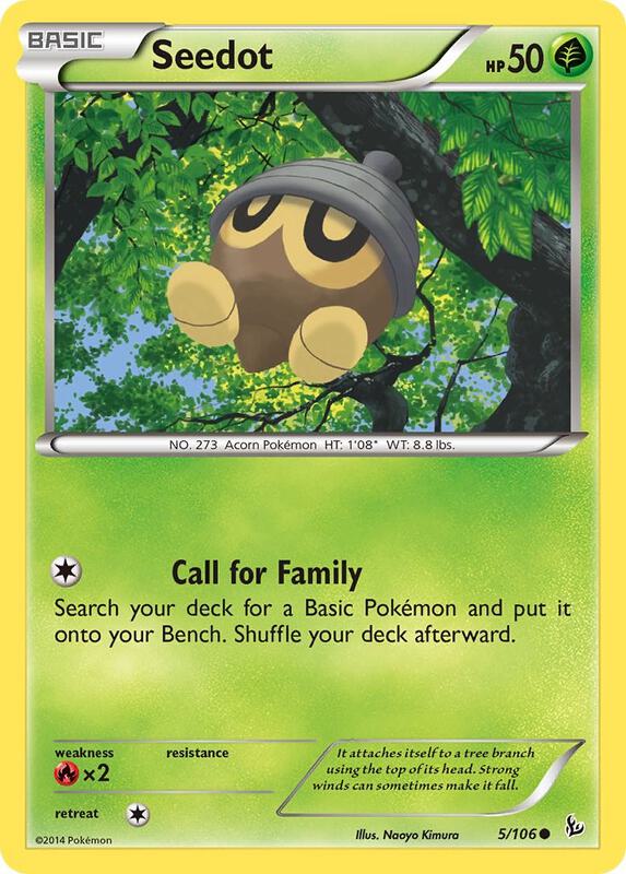 Seedot Pokemon card from XY - Flashfire