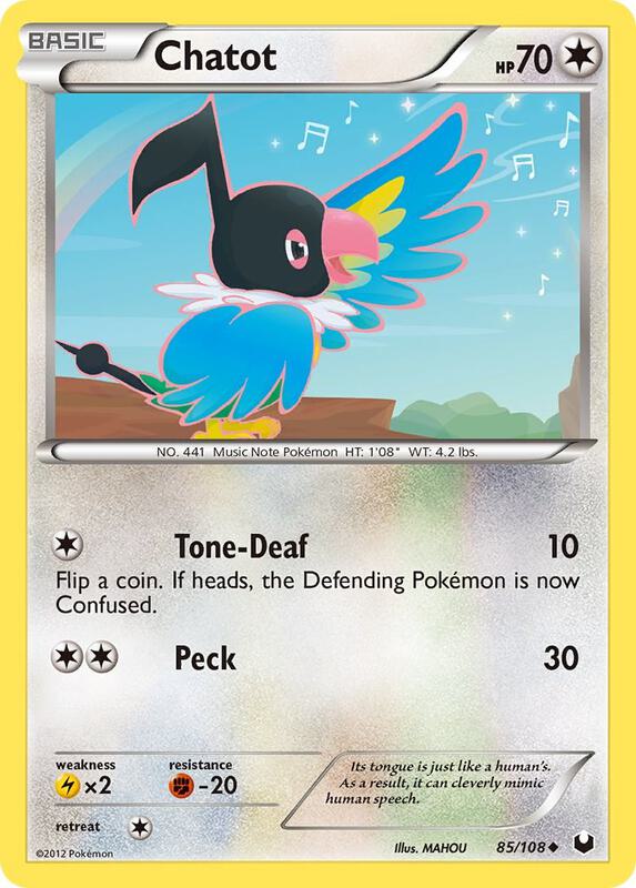 Chatot Pokemon card from Dark Explorers