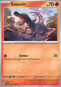 Salandit Pokemon card from Stellar Crown