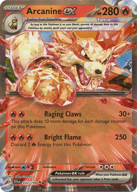Arcanine ex Pokemon card from SV01: Scarlet & Violet Base Set