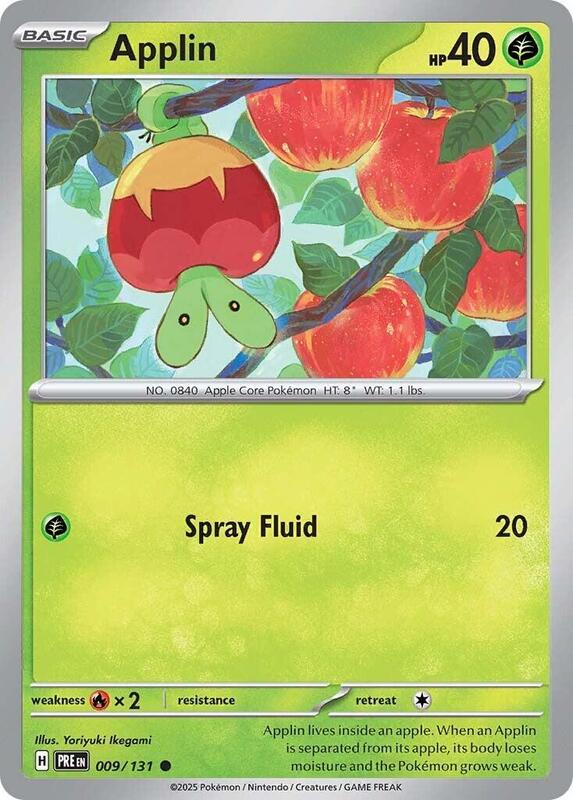 Applin Pokemon card from SV: Prismatic Evolutions