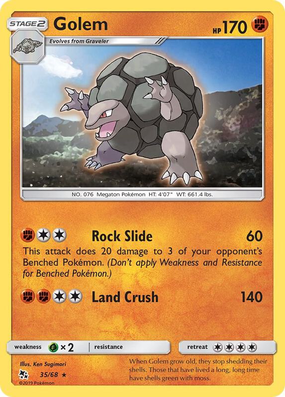 Golem Pokemon card from Hidden Fates