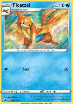 Floatzel Pokemon card from Shining Fates