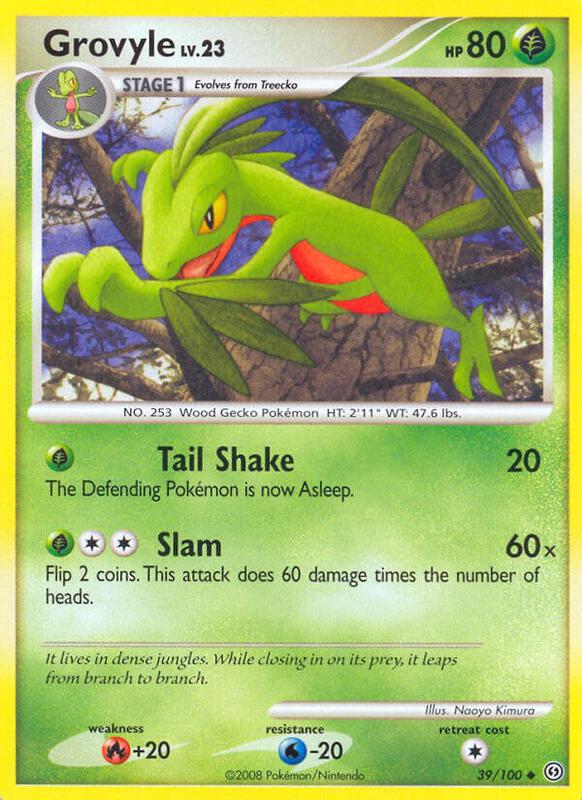 Grovyle Pokemon card from Stormfront