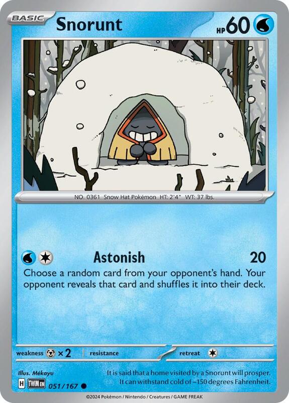 Snorunt Pokemon card from SV06: Twilight Masquerade