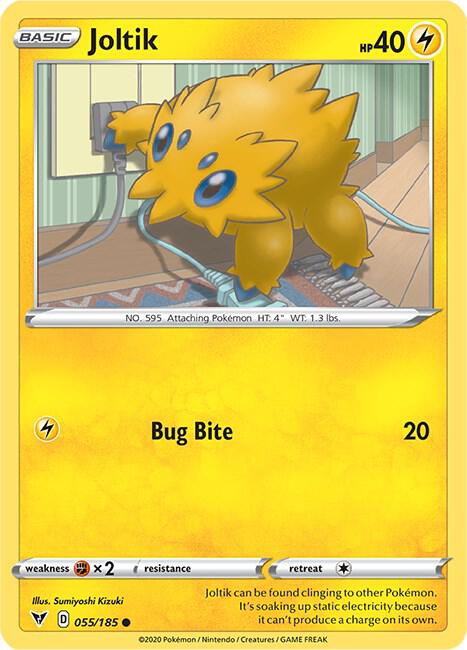 Joltik Pokemon card from SWSH04: Vivid Voltage