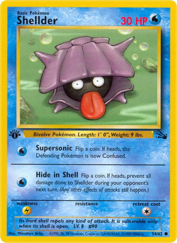 Shellder Pokemon card from Fossil