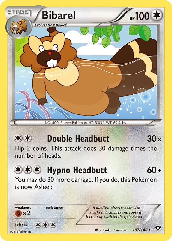Bibarel Pokemon card from XY Base Set