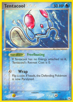 Tentacool Pokemon card from EX Hidden Legends