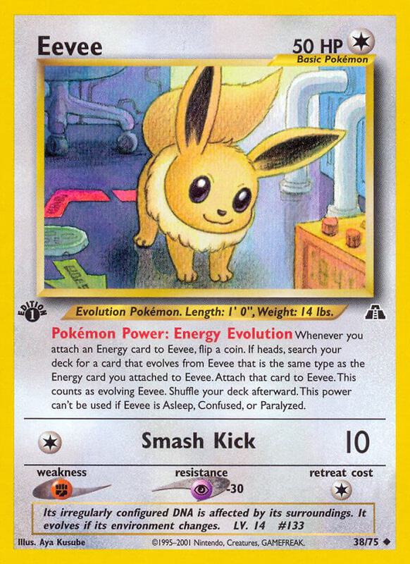 Eevee Pokemon card from Neo Discovery
