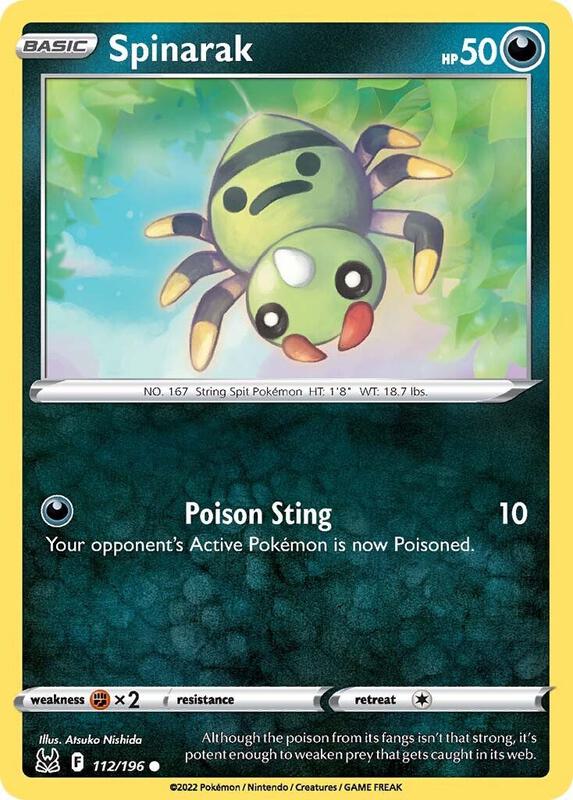 Spinarak Pokemon card from SWSH11: Lost Origin