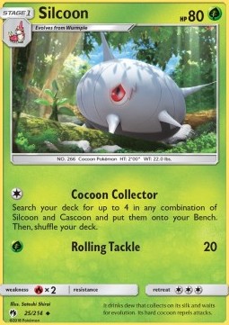 Silcoon Pokemon card from Lost Thunder