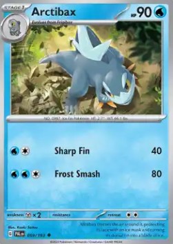 Arctibax Pokemon card from Paldea Evolved