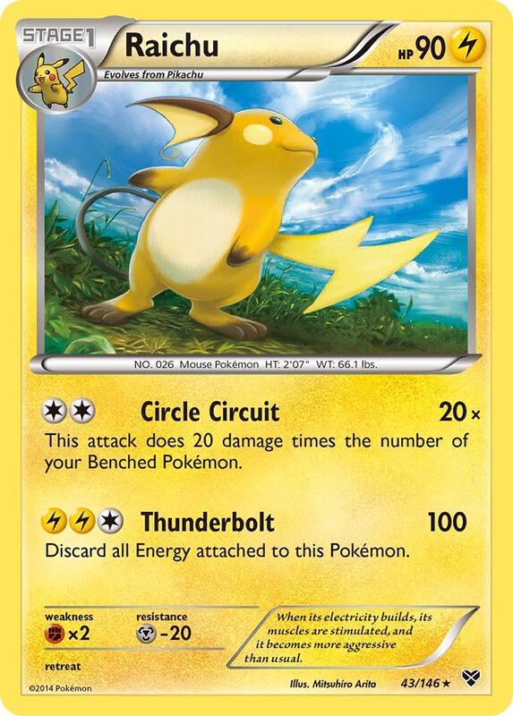 Raichu Pokemon card from XY Base Set