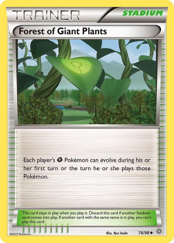 Forest of Giant Plants Pokemon card from XY - Ancient Origins