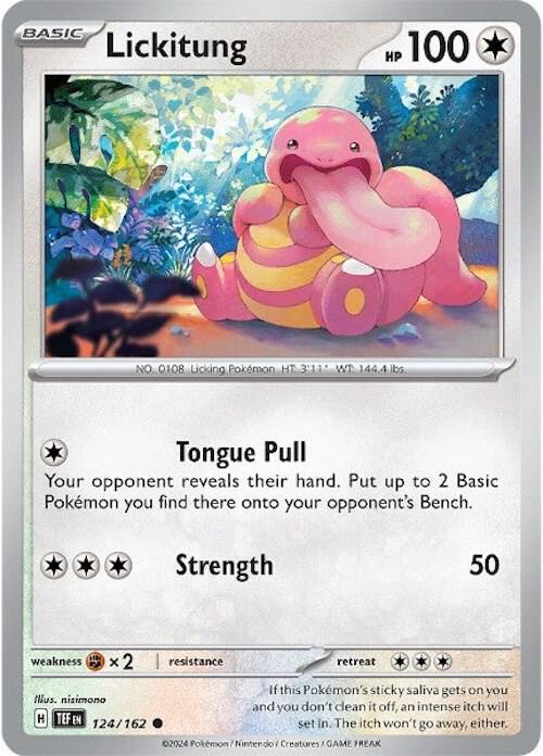 Lickitung Pokemon card from SV05: Temporal Forces